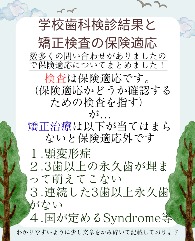 保険適応かどうか（子供の矯正歯科治療）